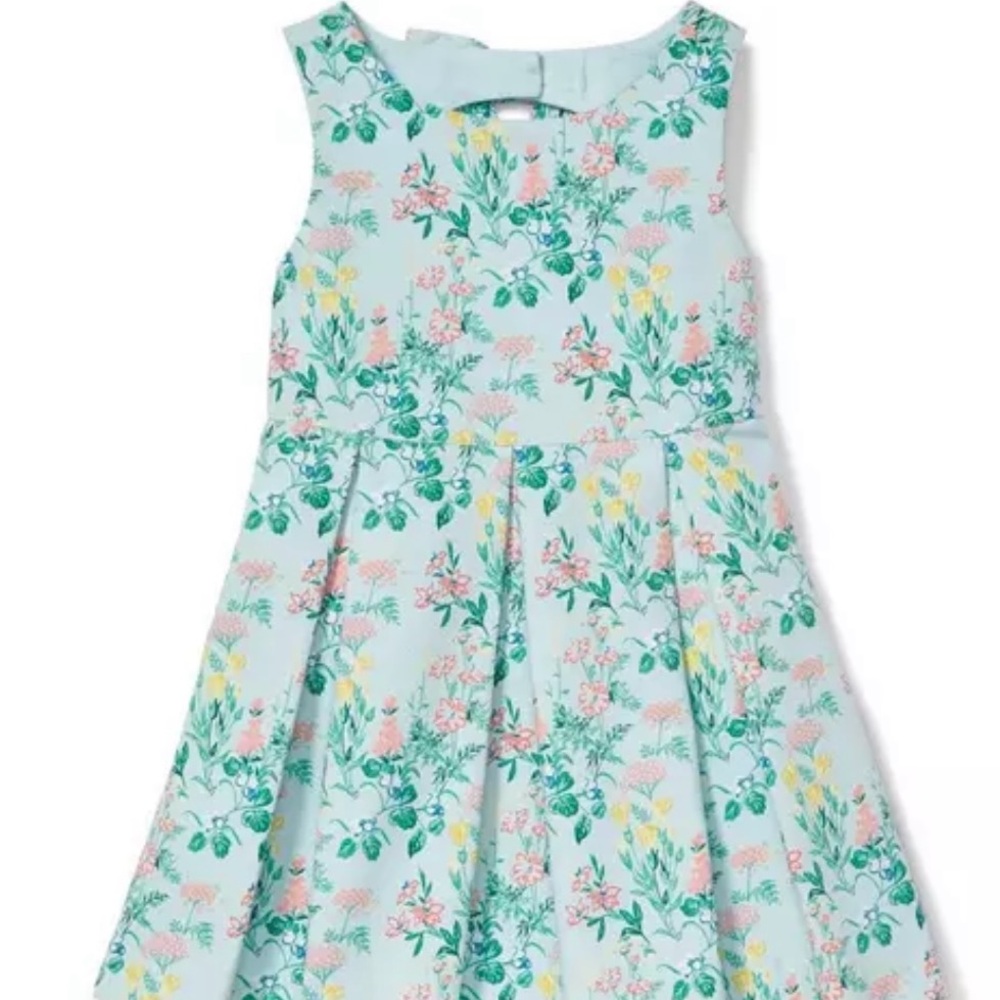 Janie and Jack Pink and Green Sleeveless A-Line Sundress